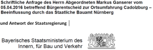 Antwort Staatsregierung